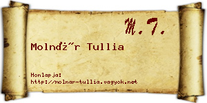 Molnár Tullia névjegykártya